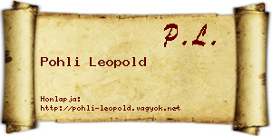 Pohli Leopold névjegykártya